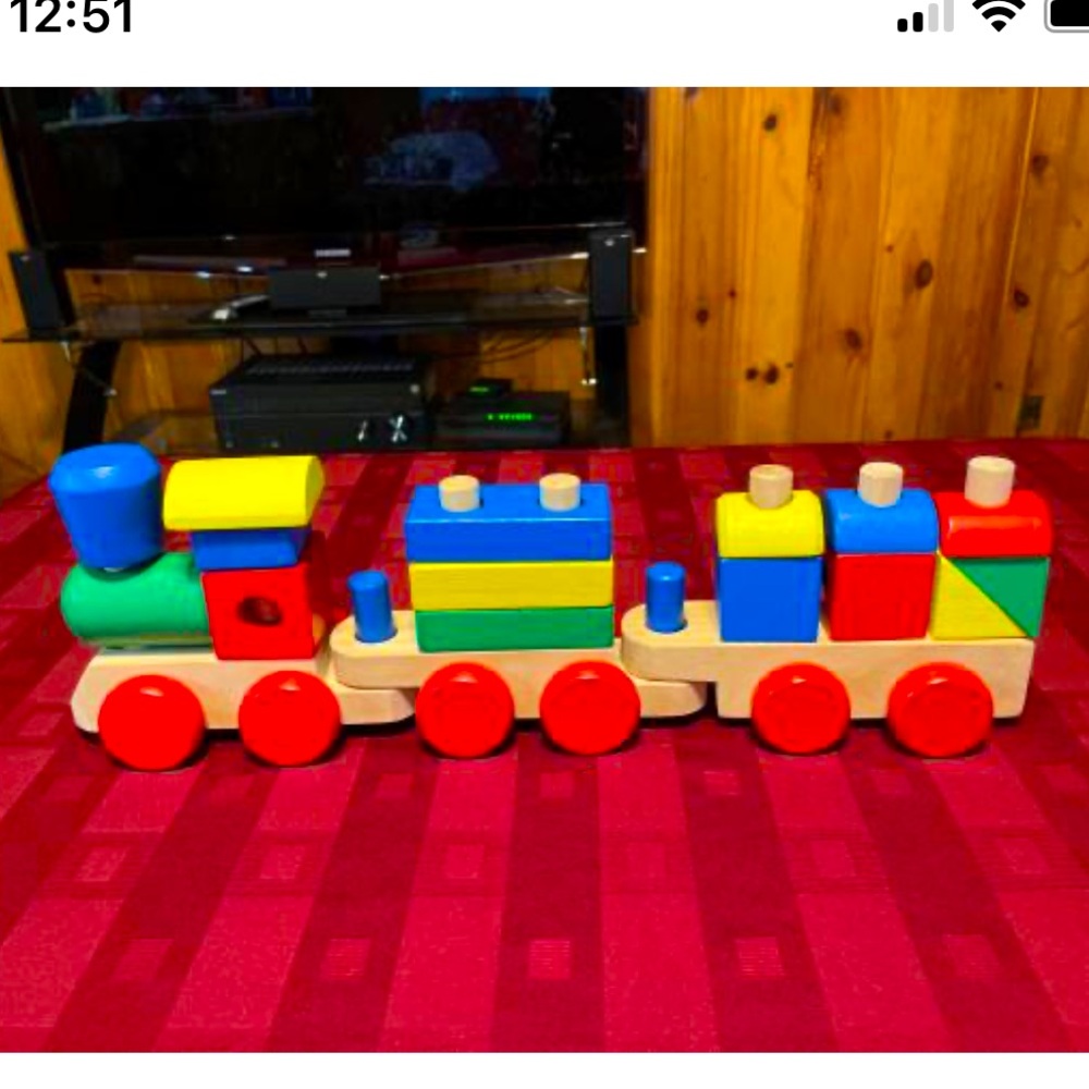 Melissa & Doug Wood Shape Stacking Train